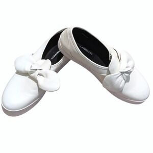 Rebecca Minkoff Shoes Womens 10.5 White Bow Slip On Sneakers Comfy Leather